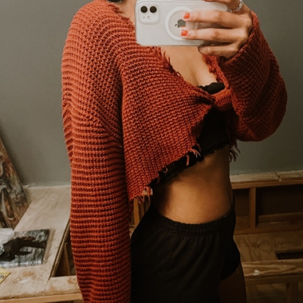Rust Red Forever 21 Knott Sweater